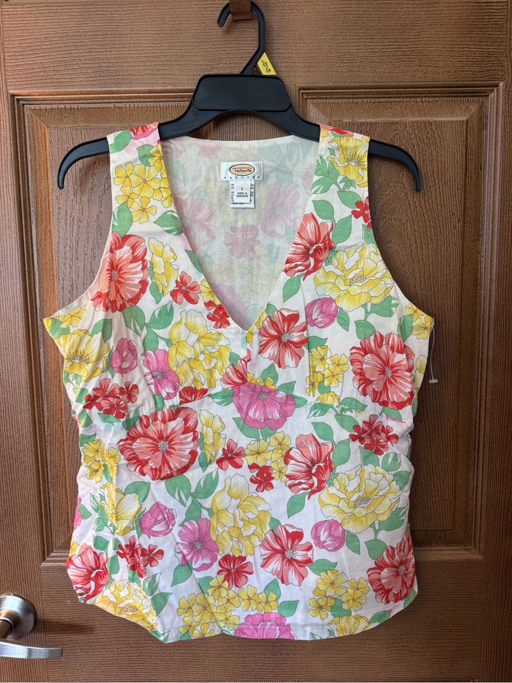 Talbots Floral V-Neck Sleeveless Top Size Large